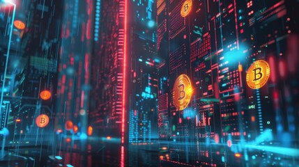 Obraz premium The growth of online marketplaces and businesses that accept cryptocurrency as payment further cements its place in the modern economy.