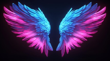 Neon Wings: A Digital Masterpiece of Avian Grace and Luminescence
