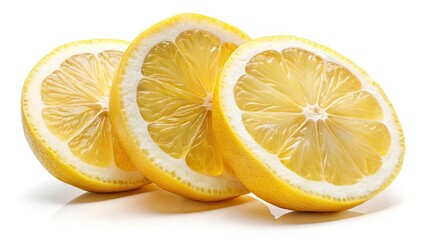 Close-up Lemon Slices Photography: Isolated Juicy Citrus Fruit Images, High-Resolution Food Photo Background