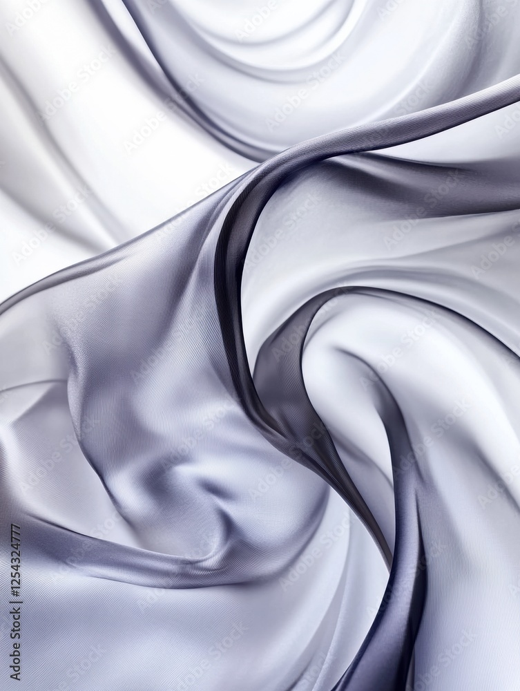 Leinwandbilder Elegant flow of silk fabrics in soft lighting against a neutral background with ample blank space for text presentation. Generative AI