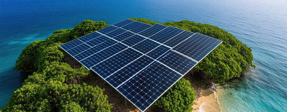 Solar panels generating clean energy