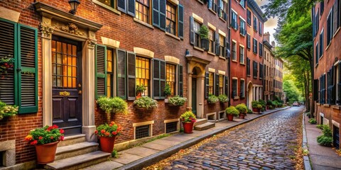 Beacon Hill Boston Architecture: Historic Row Houses, Brownstones, Cobblestone Streets, Charming Neighborhood