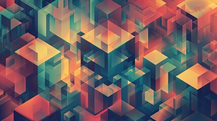 Vibrant 3D Cubes Pattern