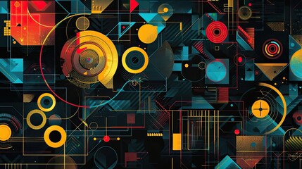 Vibrant Abstract Shapes and Geometric Patterns