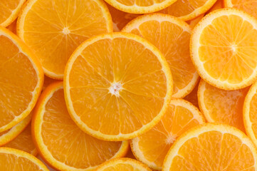Vibrant orange slices arranged in a playful and colorful display