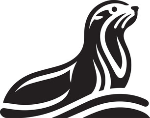 sea ​​lion minimalist logo