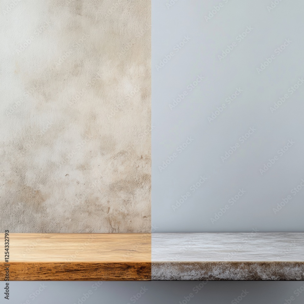 Poster Comparison of a dusty furniture surface and a clean shiny surface highlighting the importance of regular cleaning practices. Generative AI