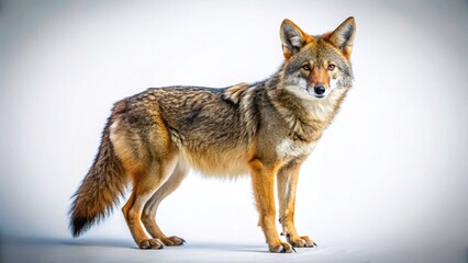 Fototapeta premium Isolated Coyote, Wild Canine, Desert Animal, Wildlife Photography, Rule of Thirds Composition