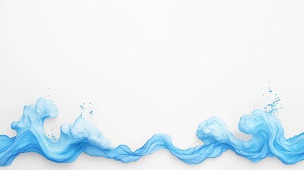 Abstract blue wave design flowing across a white background, suitable for creative projects