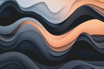 Obraz premium Abstract background featuring colorful wavy shapes in a fluid motion design with gradients and textures