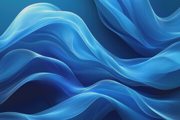 Obraz premium Abstract blue waves background with smooth flowing patterns and gradients in a digital design