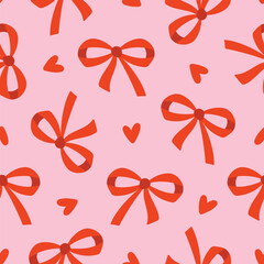 Valentine Bows Pattern Coquette Bow Background Red Bows