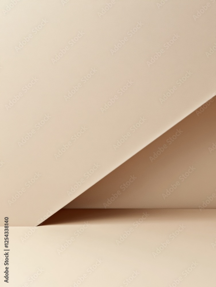 Poster Minimalistic beige background with a subtle line creating a geometric effect for design projects and presentations. Generative AI