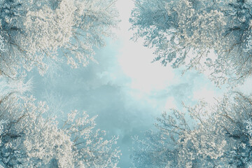 Aerial view of a clear blue sky with fluffy white clouds scattered throughout the atmosphere