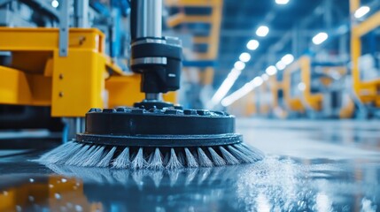 Factory floor cleaning machine