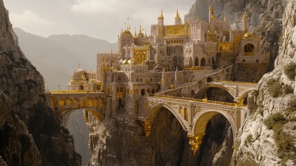 Majestic Ancient Castle Built into Rocky Mountain Landscape