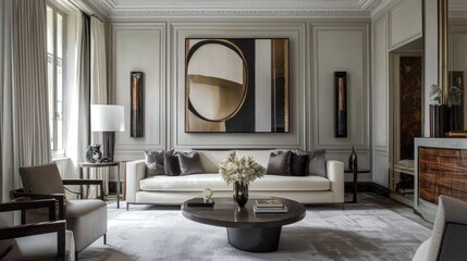 Fototapeta premium Elegant Parisian Living Room Interior Design