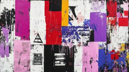 Fototapeta premium Vibrant abstract art urban gallery exhibition of modern expressionism