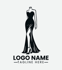 Dress to Impress Logo Design, Fashion Icon Logo, Glamorous Style Logo, Chic Fashion Logo, Haute Couture Logo