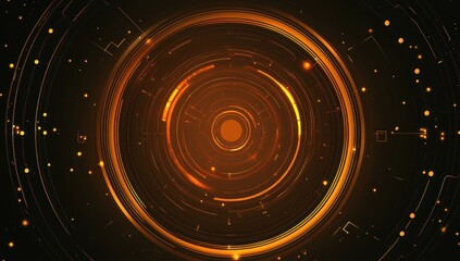 Obraz premium Abstract Digital Art with Orange Glow