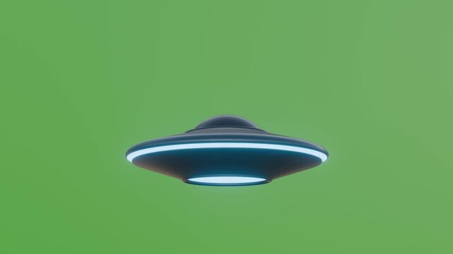 3d ufo with green screen