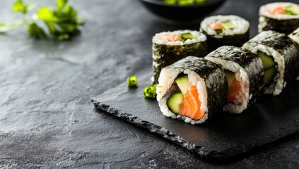 Fresh and Delicious Salmon Sushi Rolls