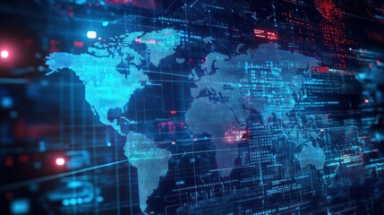 Global Network: Digital World Map