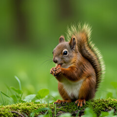 Obraz premium squirrel eating nut