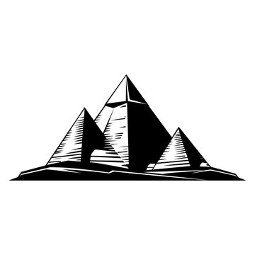 recommend clip art: Pyramids of Giza linear art illustration pyramids vector