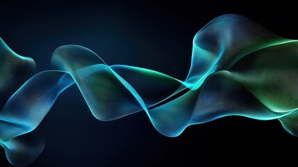 Abstract Digital Wave Design In Blue And Green
