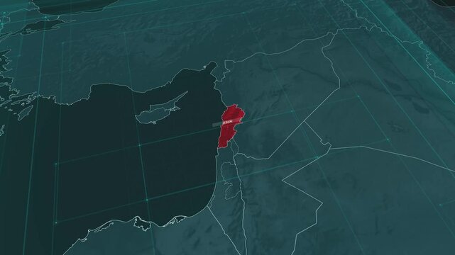 Zoom in to the map of Lebanon, with text and textless