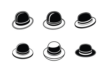 bowler hat icon silhouette vector illustration