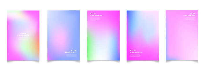 Abstract blur gradient background. Collection. Abstract liquid background. Vibrant color blend. Blurred fluid colors. Gradient mesh. Modern design template for posters, ad banners, brochures ,web.