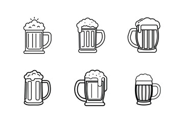 mug of ale line art vector illustration