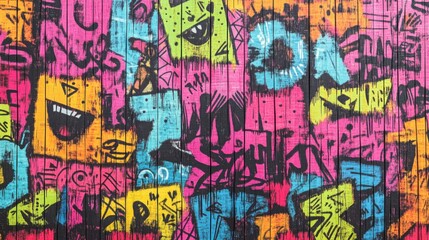 Obraz premium Colorful urban street art graffiti walls and artistic expression