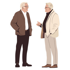 Two businessmen standing and talking man illustration conversation  vector