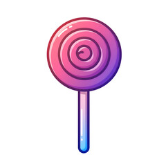 Isolated Pink and Purple Lollipop Sweet Candy Treat on Transparent Background