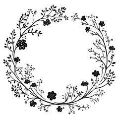 Simple small floral wreath art illustration pattern vector