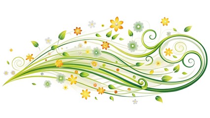 Abstract Floral Swirl Design