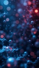 Abstract Molecular Structure with Glowing Spheres and Interconnected Bonds