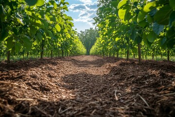 Rows of leafy green crops under natural sunlight