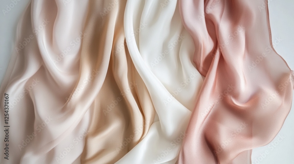 Leinwandbilder elegant flowing silk fabrics on a neutral background with soft lighting providing a serene atmospher