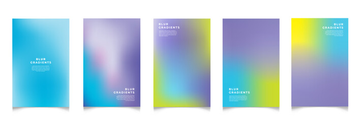 Abstract blur gradient background. Collection. Abstract liquid background. Vibrant color blend. Blurred fluid colors. Gradient mesh. Modern design template for posters, ad banners, brochures ,web.