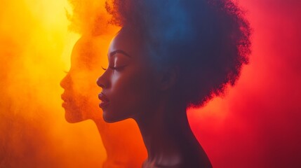 Colorful abstract representation of multiracial unity, symbolizing diversity and harmony in a minimal composition