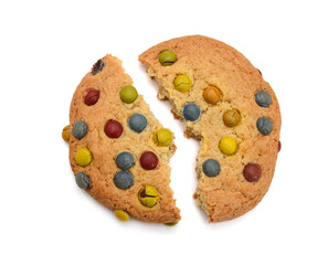 Extreme close-up image of chocolate chips cookies