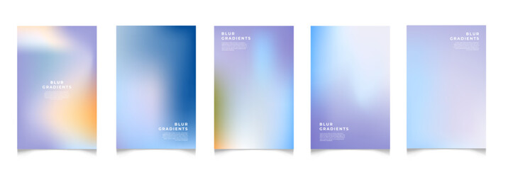 Fototapeta premium Abstract blur gradient background. Collection. Abstract liquid background. Vibrant color blend. Blurred fluid colors. Gradient mesh. Modern design template for posters, ad banners, brochures ,web.