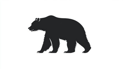 Fototapeta premium 82.A bold and striking vector silhouette of a bear, isolated on a white background. The bearâ€™s strong form is defined by sharp, minimalist lines, creating a simple yet powerful design perfect for