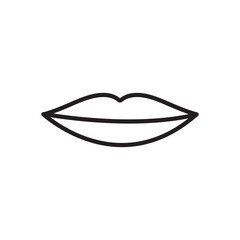 Human lips, senses icon,vector simple linear illustration for web and app..eps