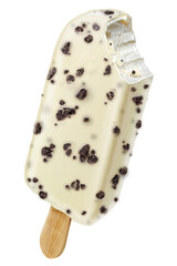 cookie flavored popsicle with vanilla filling and white chocolate coating