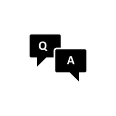 Question answer icon. vector flat black simple illustration for web and app..eps